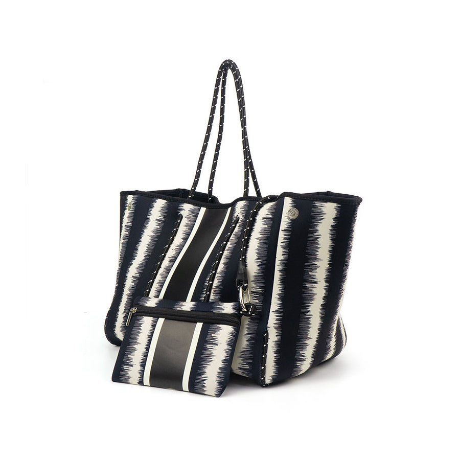 Neoprene Beach Bag - Black and White