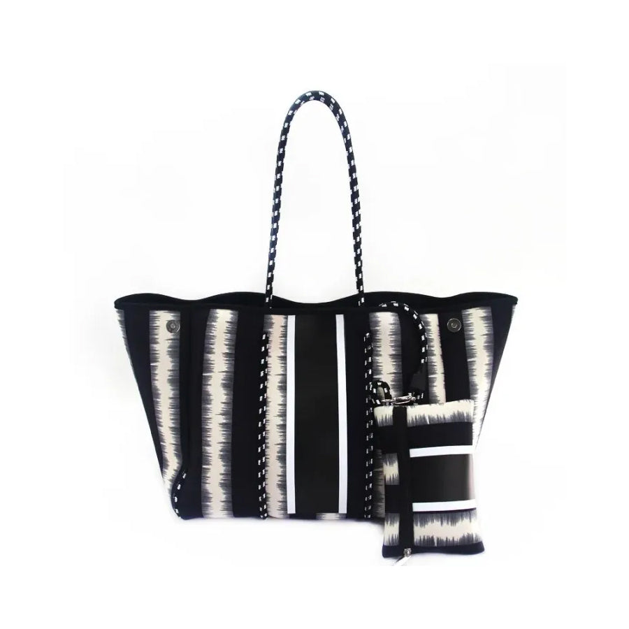 Neoprene Beach Bag - Black and White