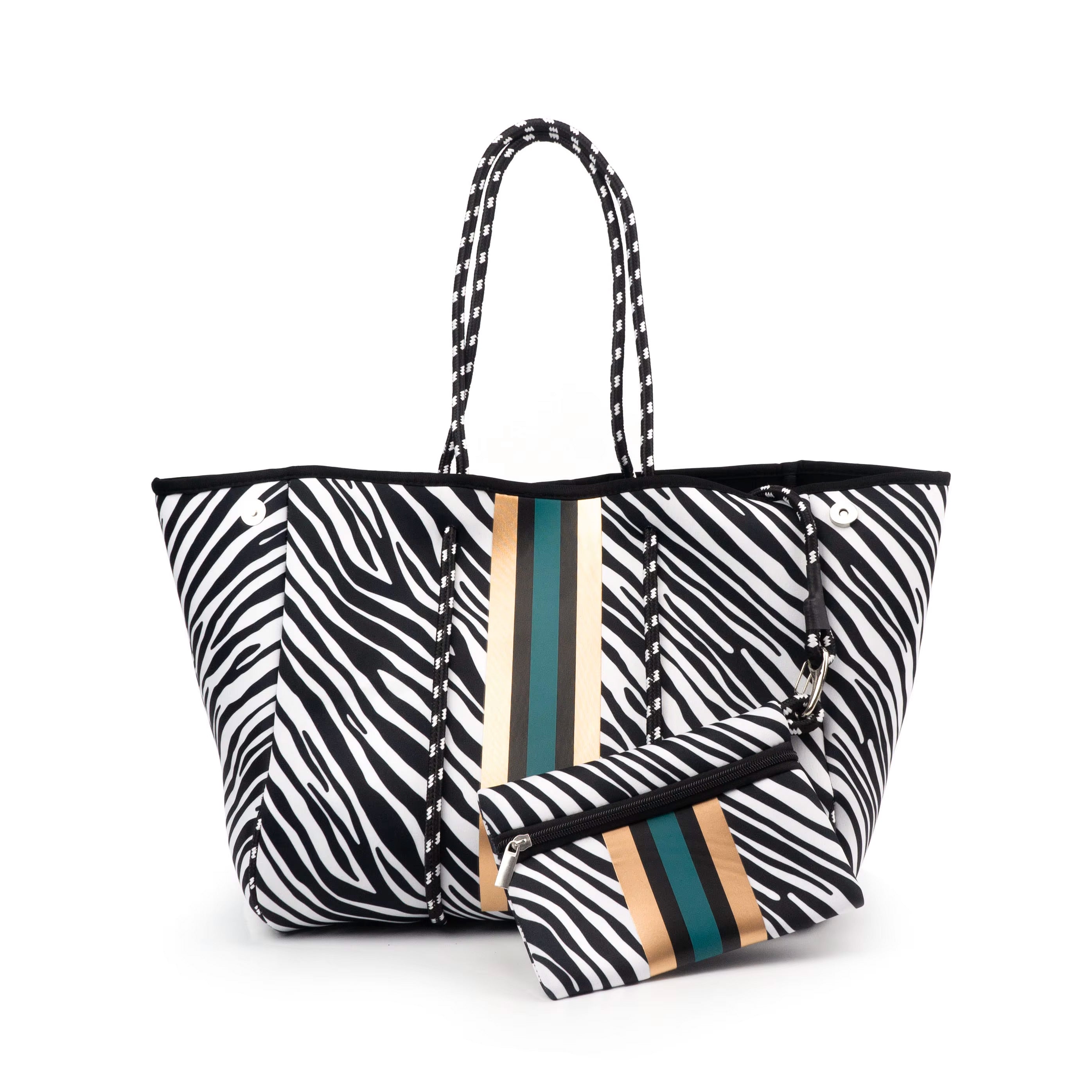 Neoprene Beach Bag - Zebra Pattern